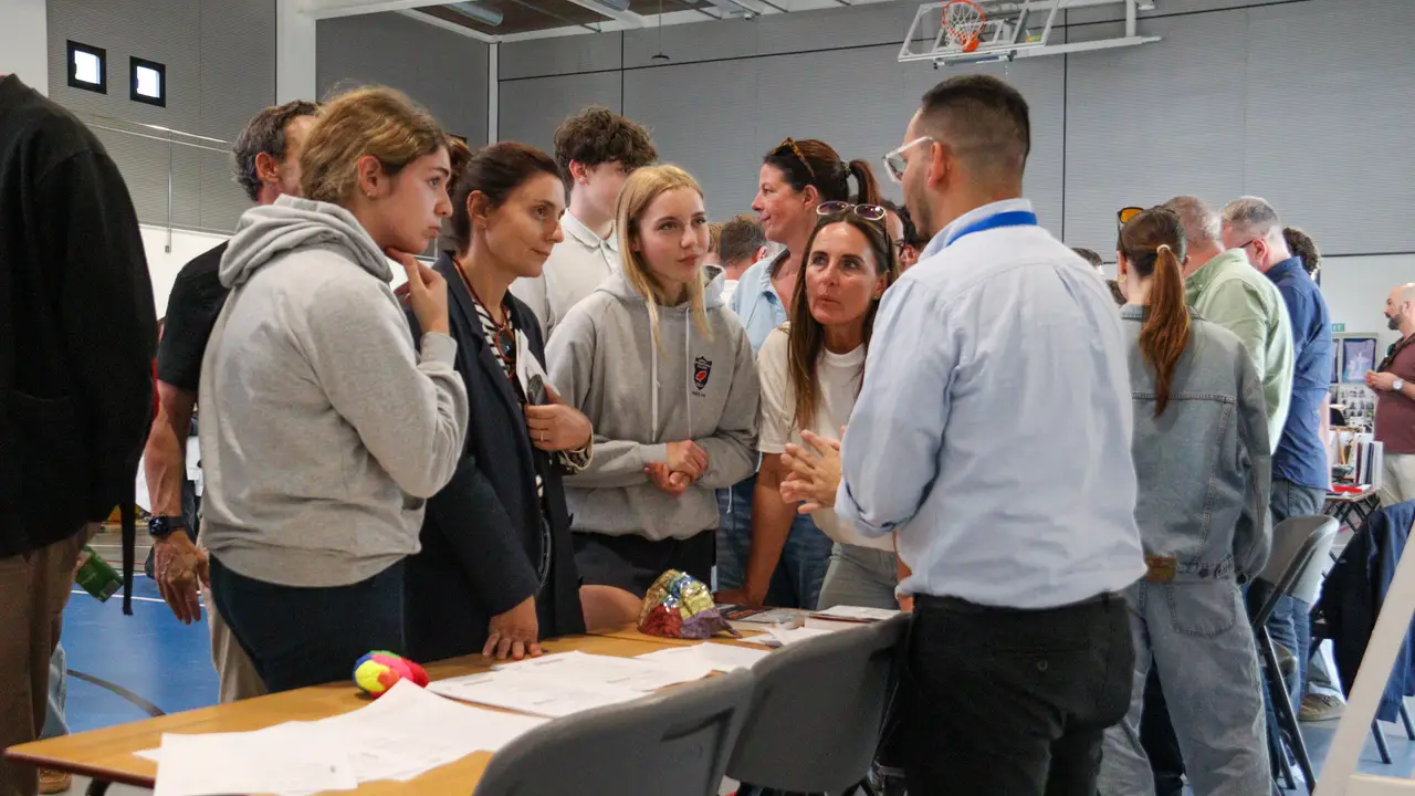 An admissions conversation with parents at Morna