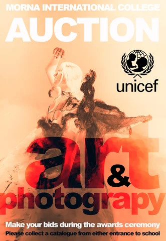 Poster for the art and photography auction for UNICEF