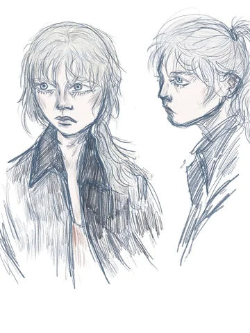 Pencil sketches of two faces