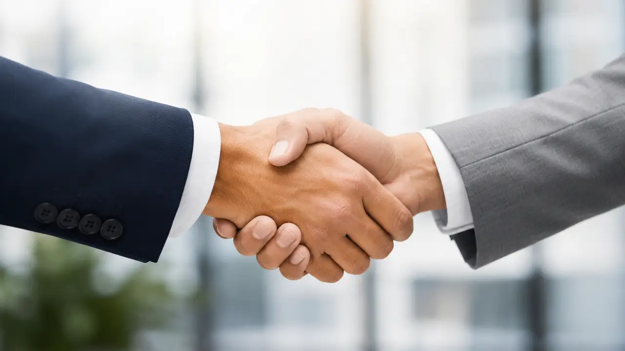 Two people shaking hands