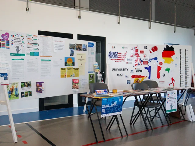 Students exploring stands at the Sixth Form options fair