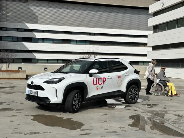 The new car with UCP and IFCC livery parked at the hospital