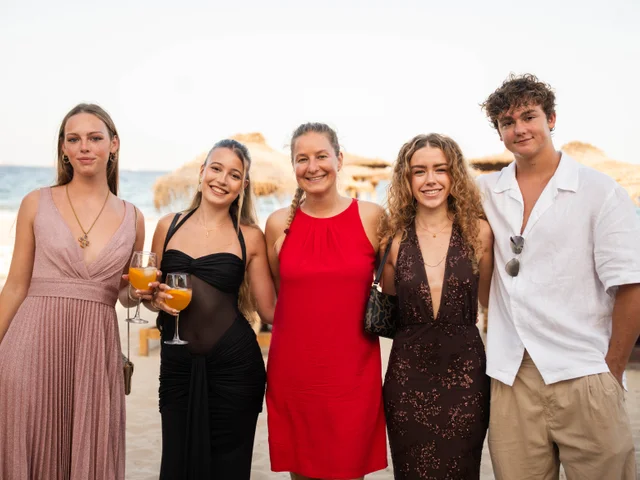 Friends together at prom night