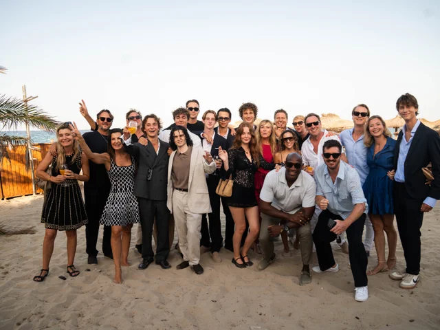 A group portrait at prom night