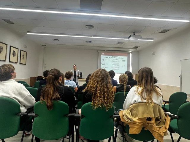 Sixth Form students attending a university presentation