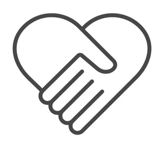 Heart-shaped handshake logo of the PTA's children's home project